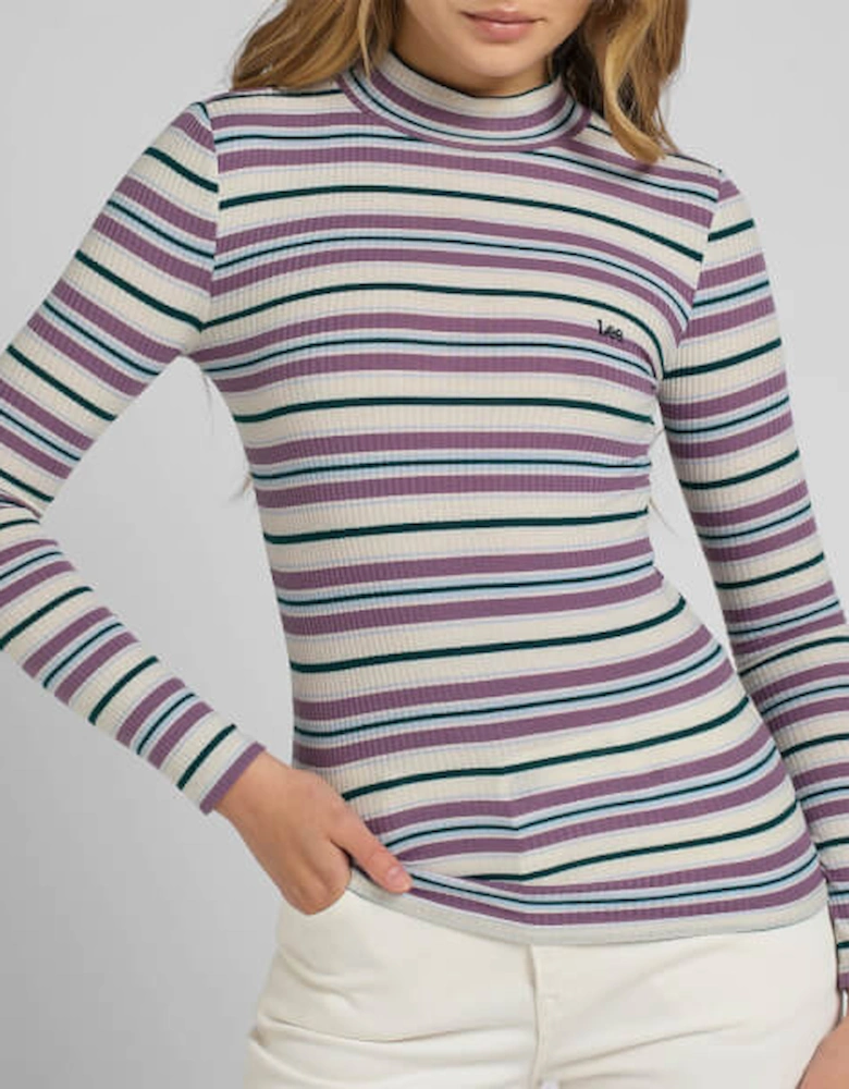 Striped Ribbed Jersey Top