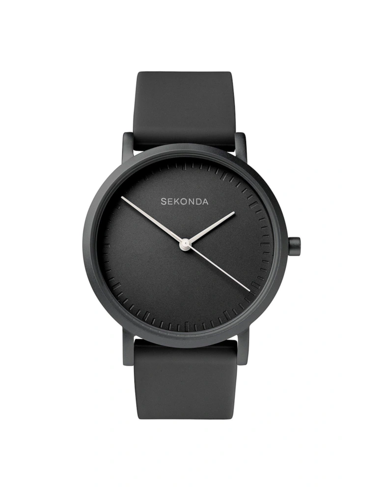 Ladies Palette Black Silicone Strap with Black Dial Watch