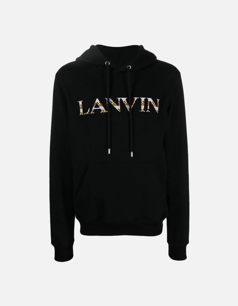 Mens Curb Embroidered Hoodie Black
