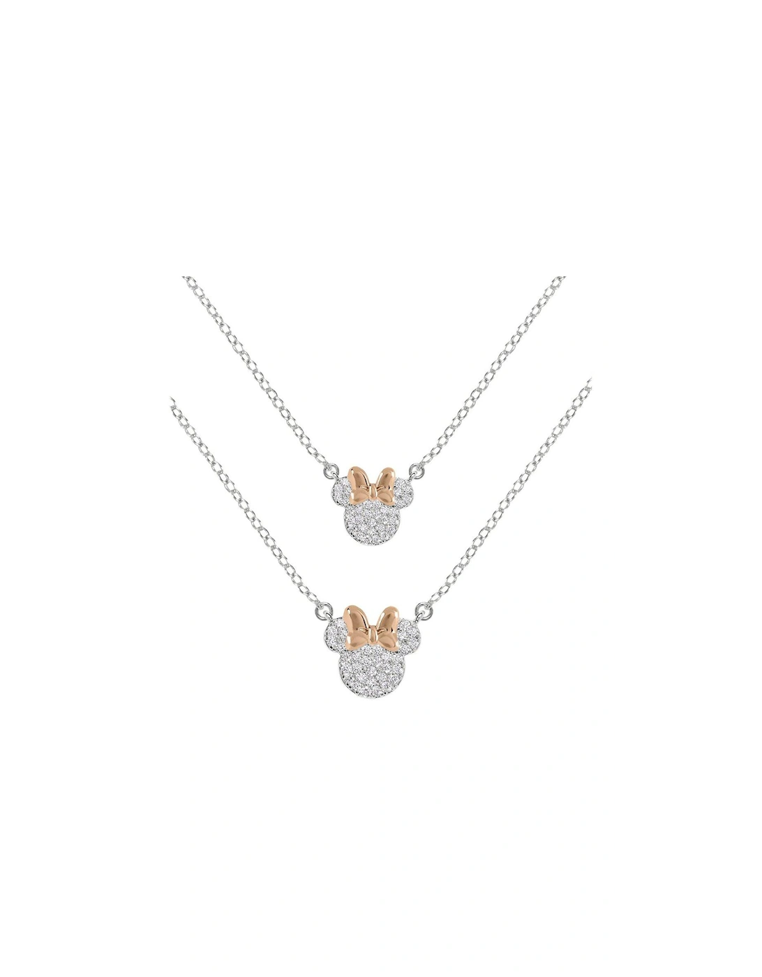 Minnie Mouse Two Tone Plated CZ Stone Set Mother & Daughter Necklace Set SF00486TZWL.PH, 2 of 1