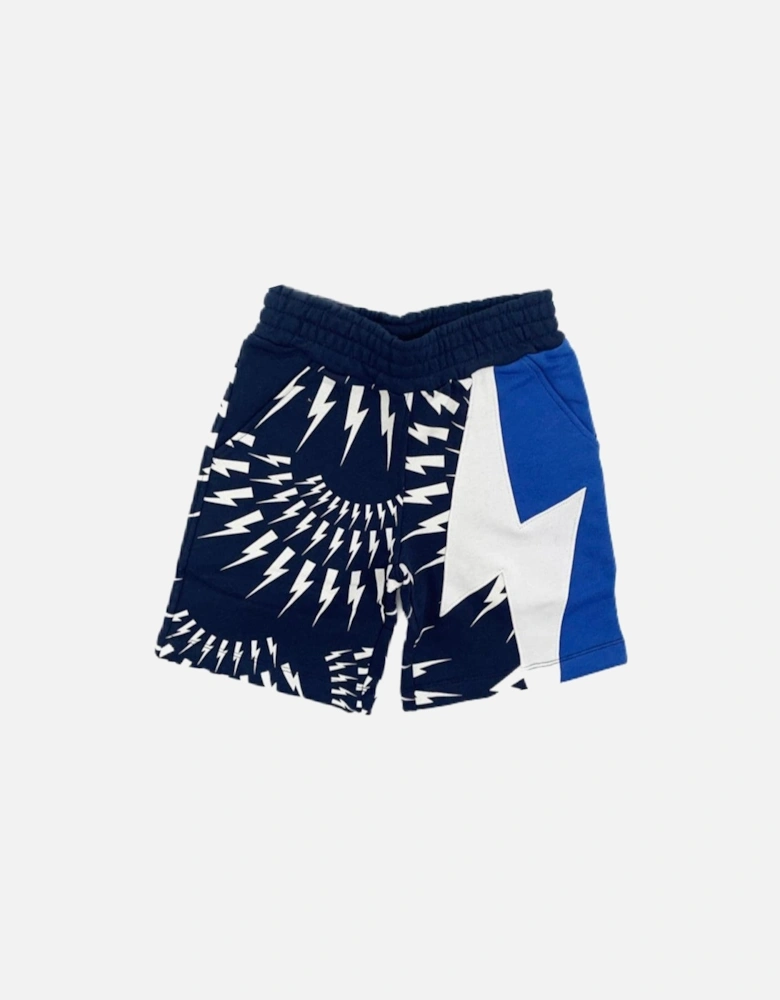 Boys Blue Thunderbolt Jersey Shorts