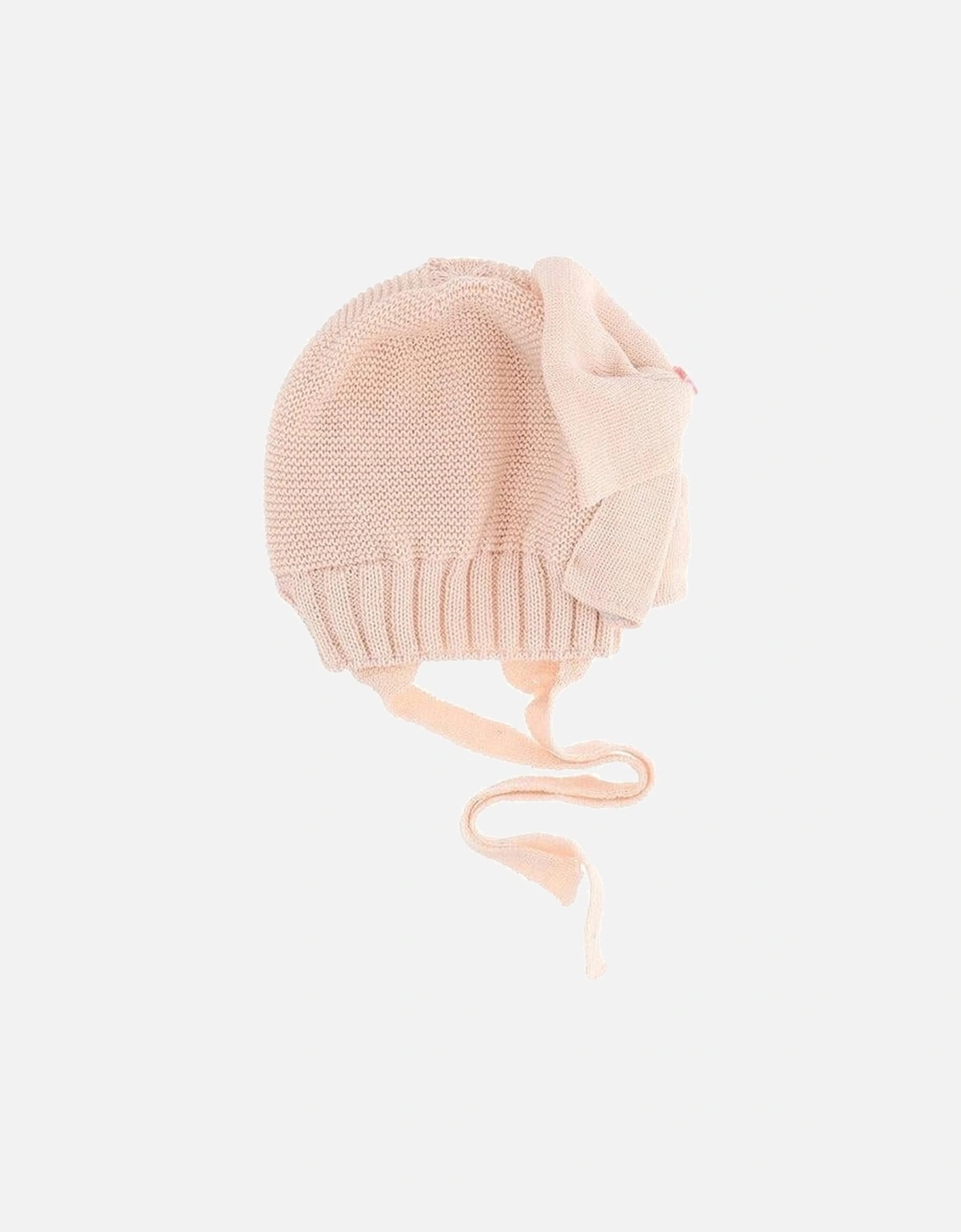 Girls Pink Knit Bow Hat, 3 of 2