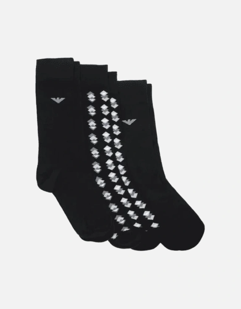 3 Pack Socks In Black Gift Set