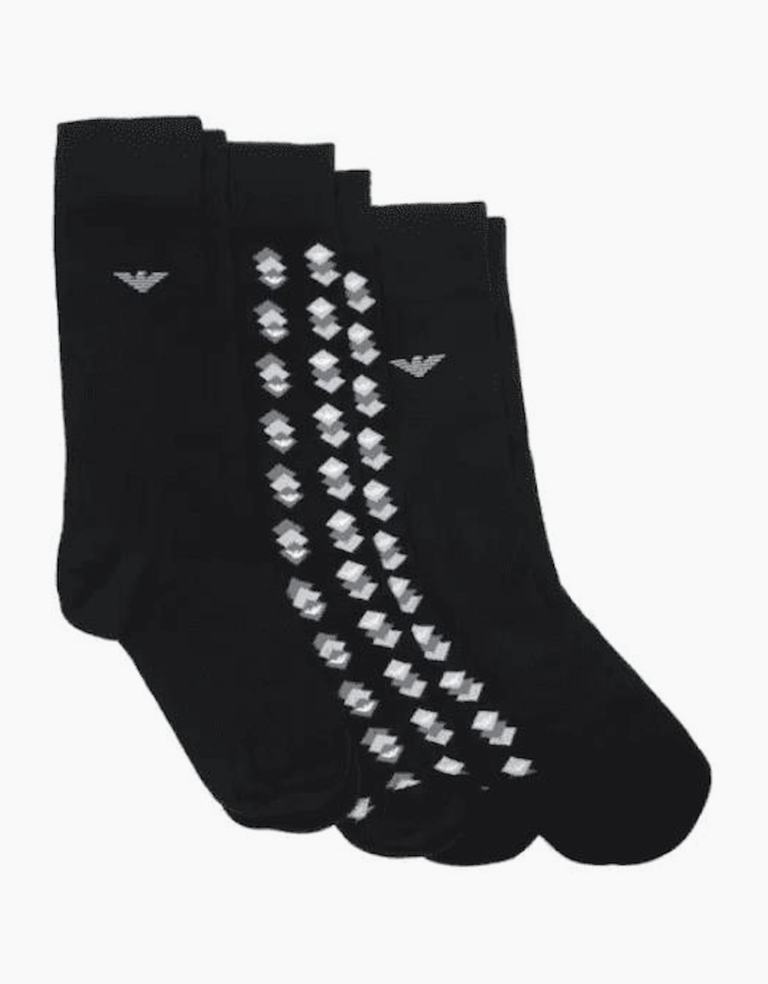 Emporio Armani Men's Black 3 Pack Socks In Gift Set - Size: 16/14.5/8/15/8.5/15.5/9/13/13.5/14/6.5/7/7.5/11.5/5/12/5.5/12.5/6/3.5/3/10.5/4/11/4.5/2.5