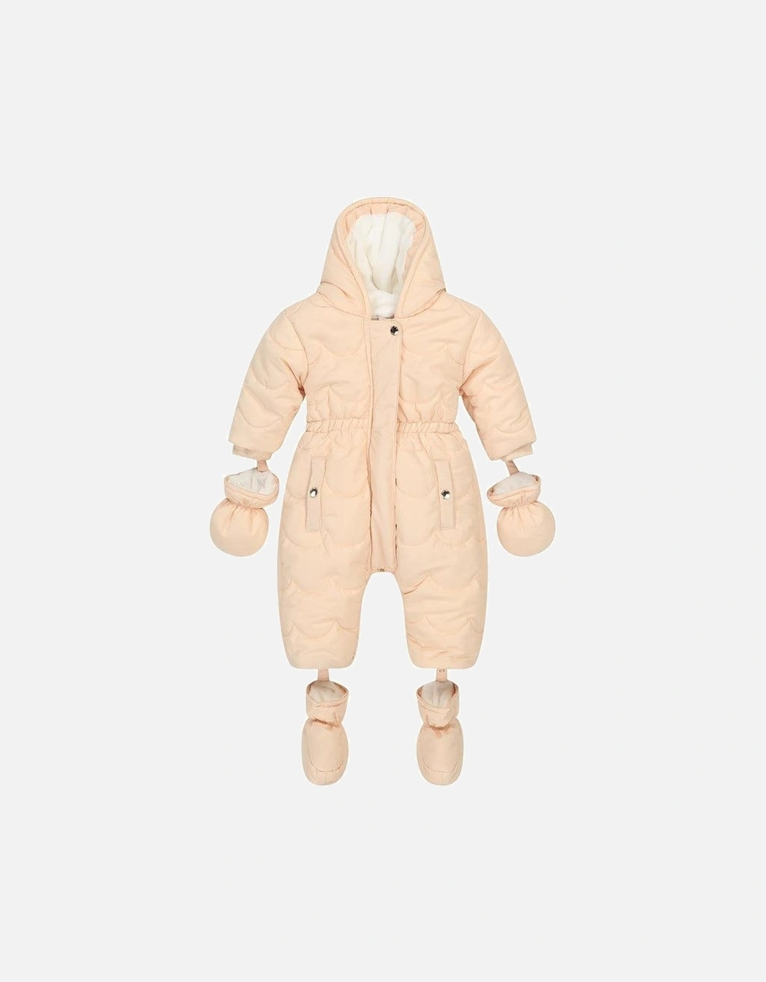 Baby Girls Pale Pink Snowsuit, 3 of 2