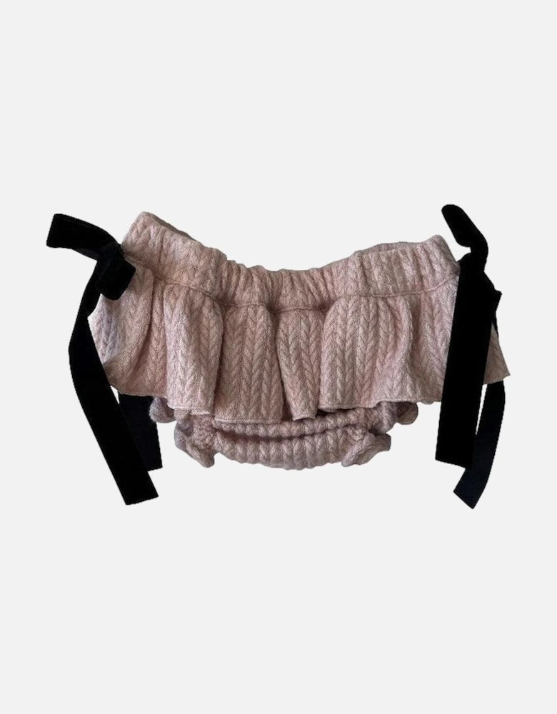 Girls Pink Knitted Bloomers