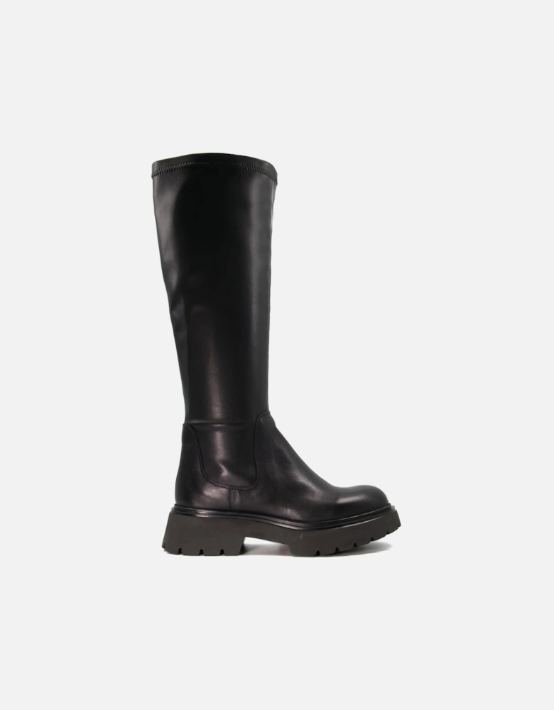 Ladies Tilt - Elasticated Leather Knee-High Boots