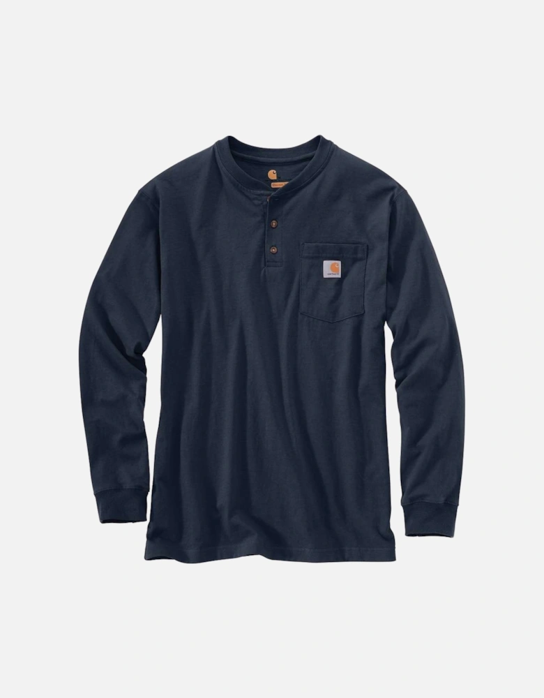 Carhartt Mens Workwear Pocket Henley Long Sleeve T Shirt