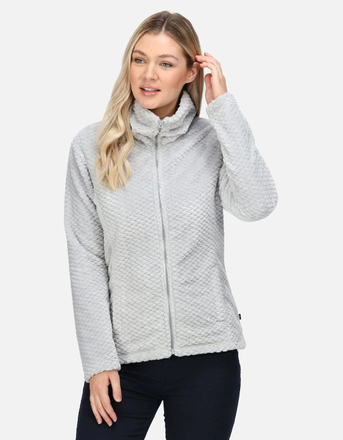 Womens Heloise Mock Neck Full Zip Fleece Jacket, 3 of 2