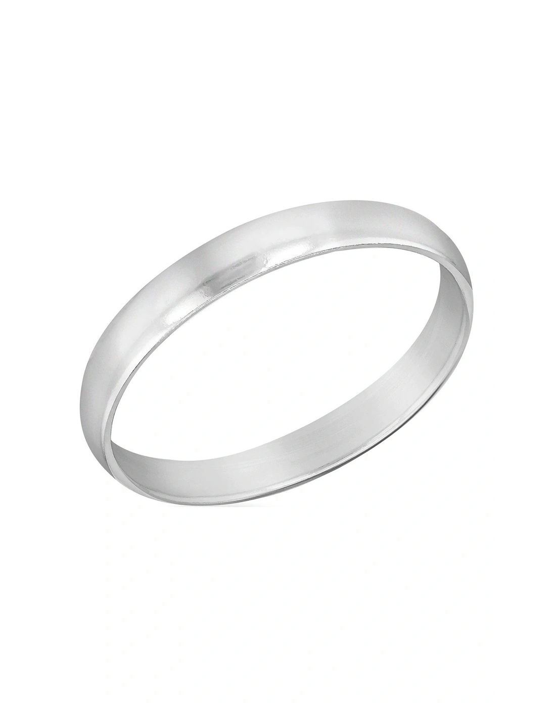 Sterling Silver Rhodium Plated 3mm Band Ring, 2 of 1