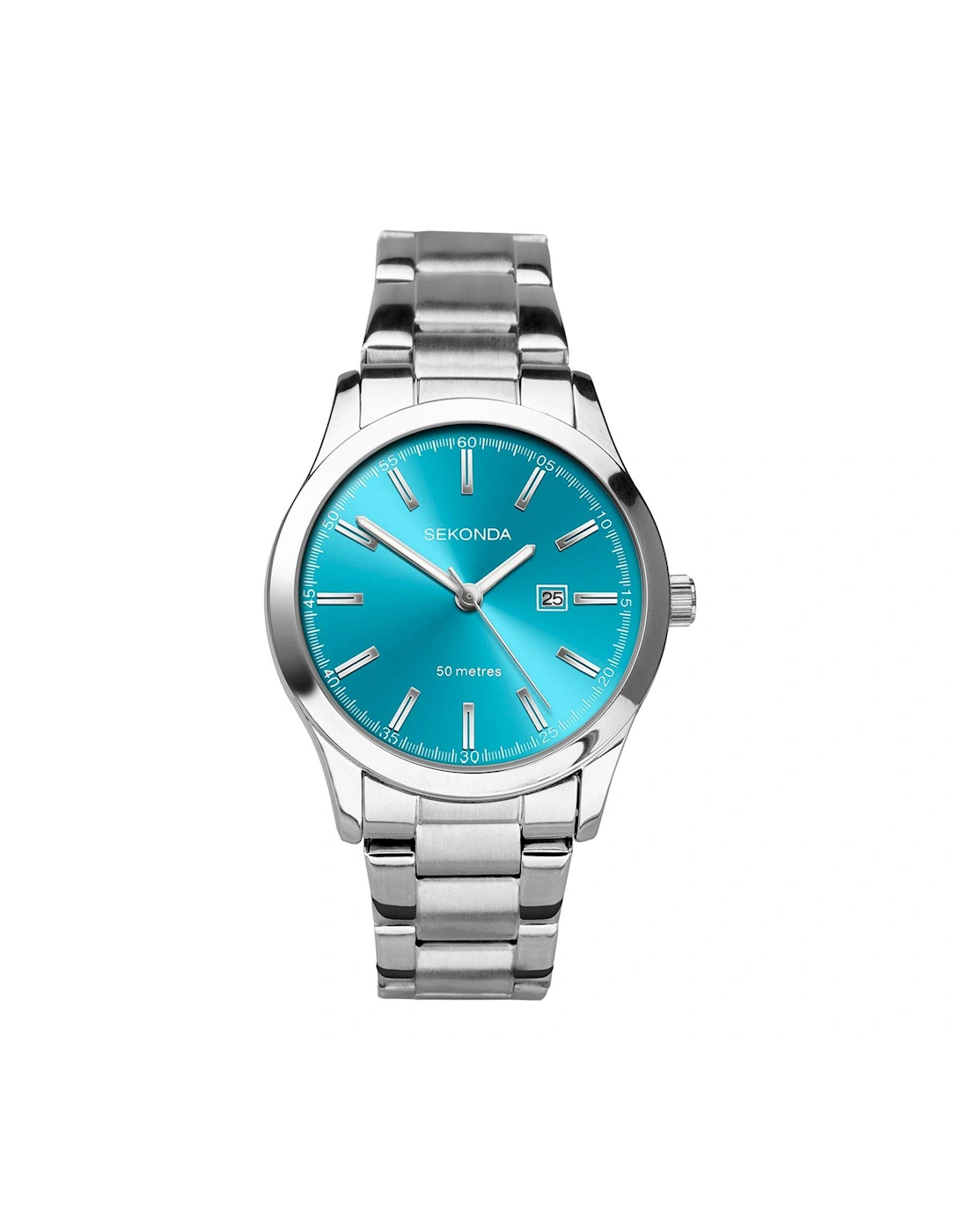 Ladies Taylor Silver Stainless Steel Bracelet with Turquoise Dial Watch, 2 of 1