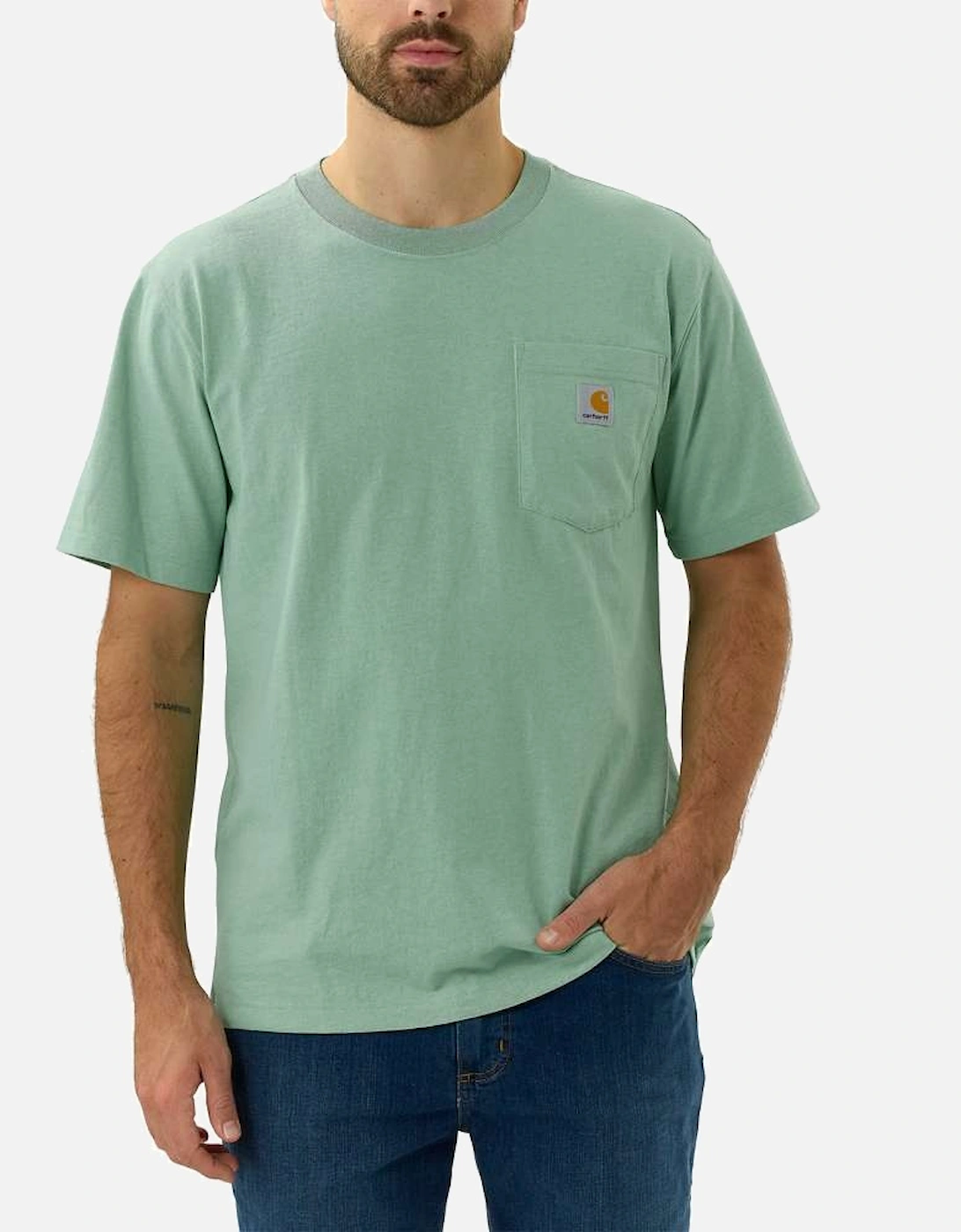 Carhartt Mens Work Pocket Short Sleeve Cotton T Shirt Tee, 4 of 3
