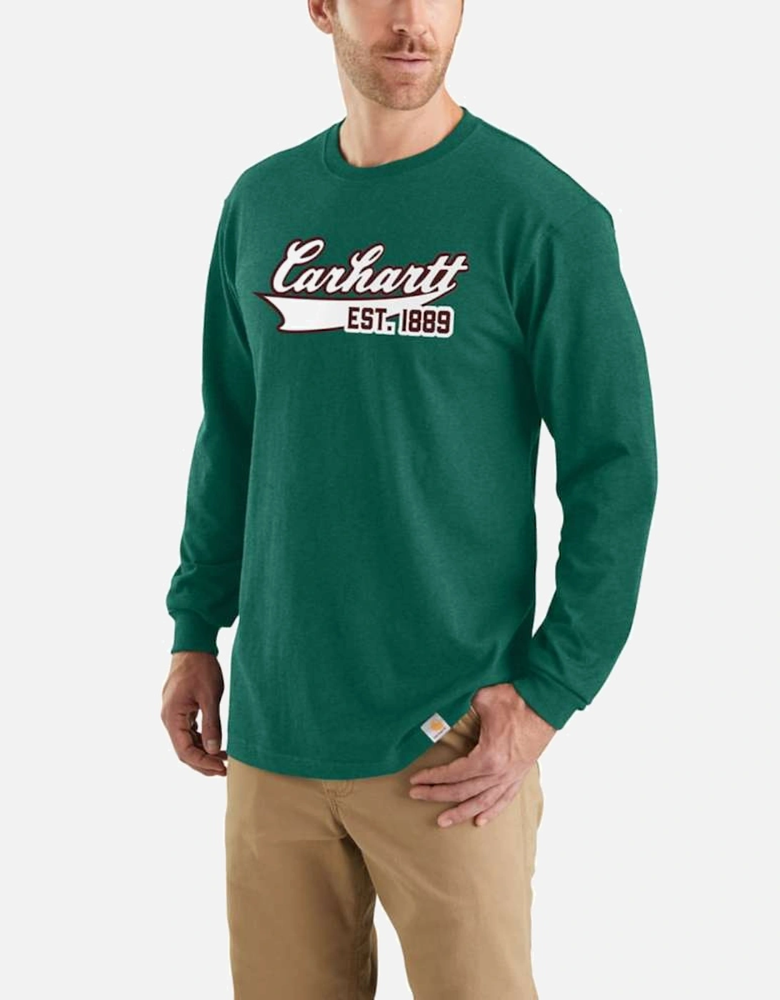 Carhartt Mens Script Graphic Relaxed Fit Long Sleeve T Shirt, 3 of 2