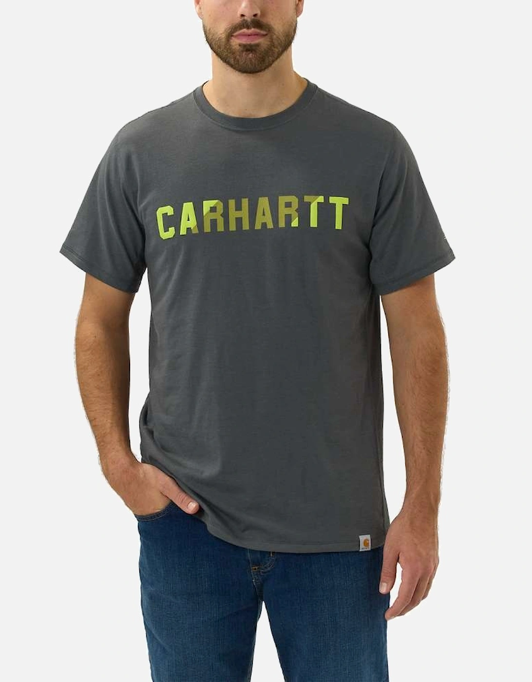 Carhartt Mens Force Flex Block Logo Short Sleeve T Shirt, 5 of 4