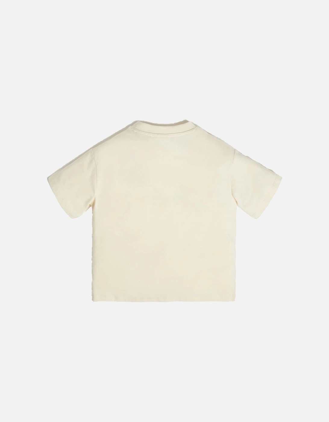 KIDS-GIRLS FRONT LOGO CROP T-SHIRT BEIGE