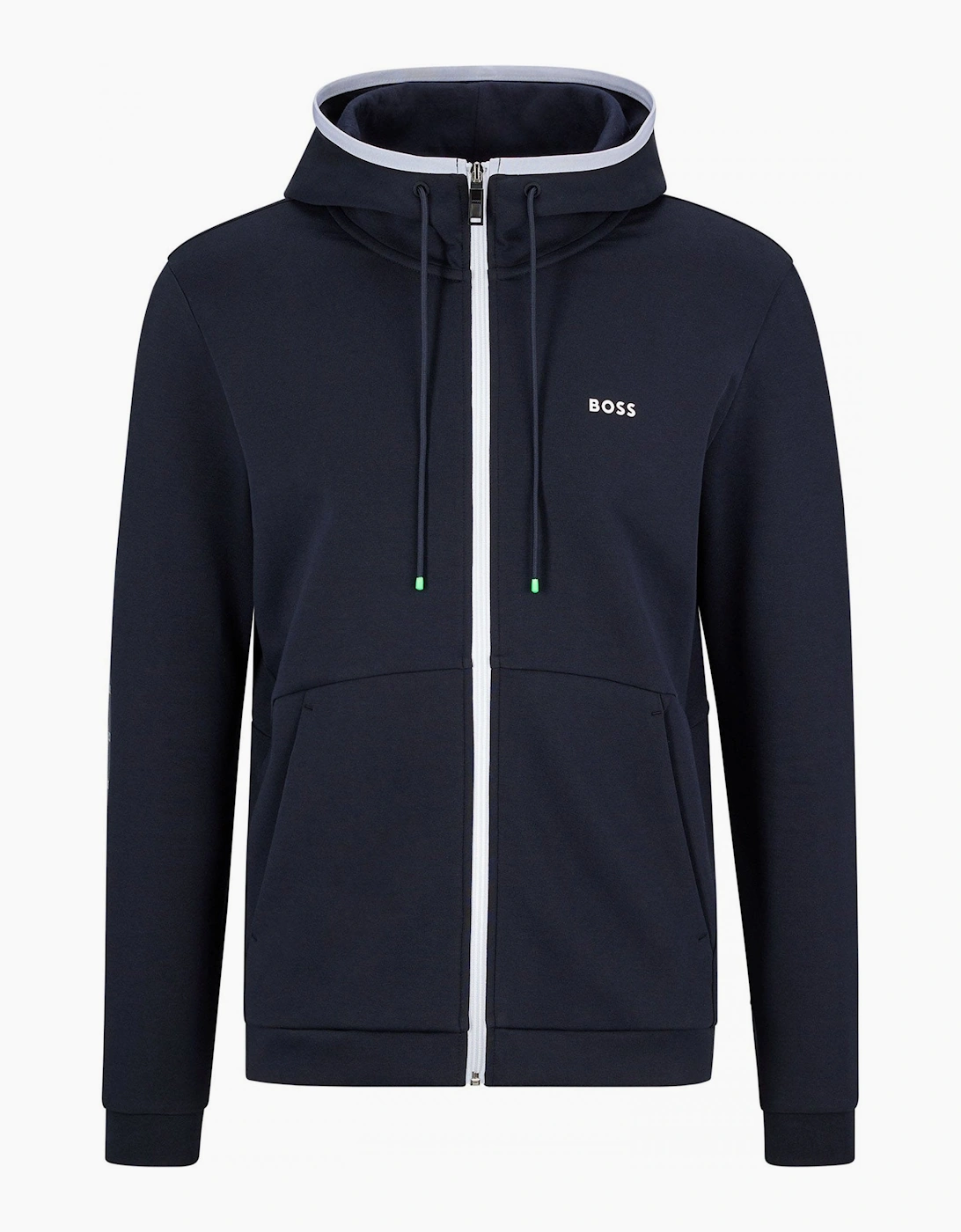 Men's Hugo Boss Men's Saggy Dark Blue Zip Up Hoodie. - Size: 38