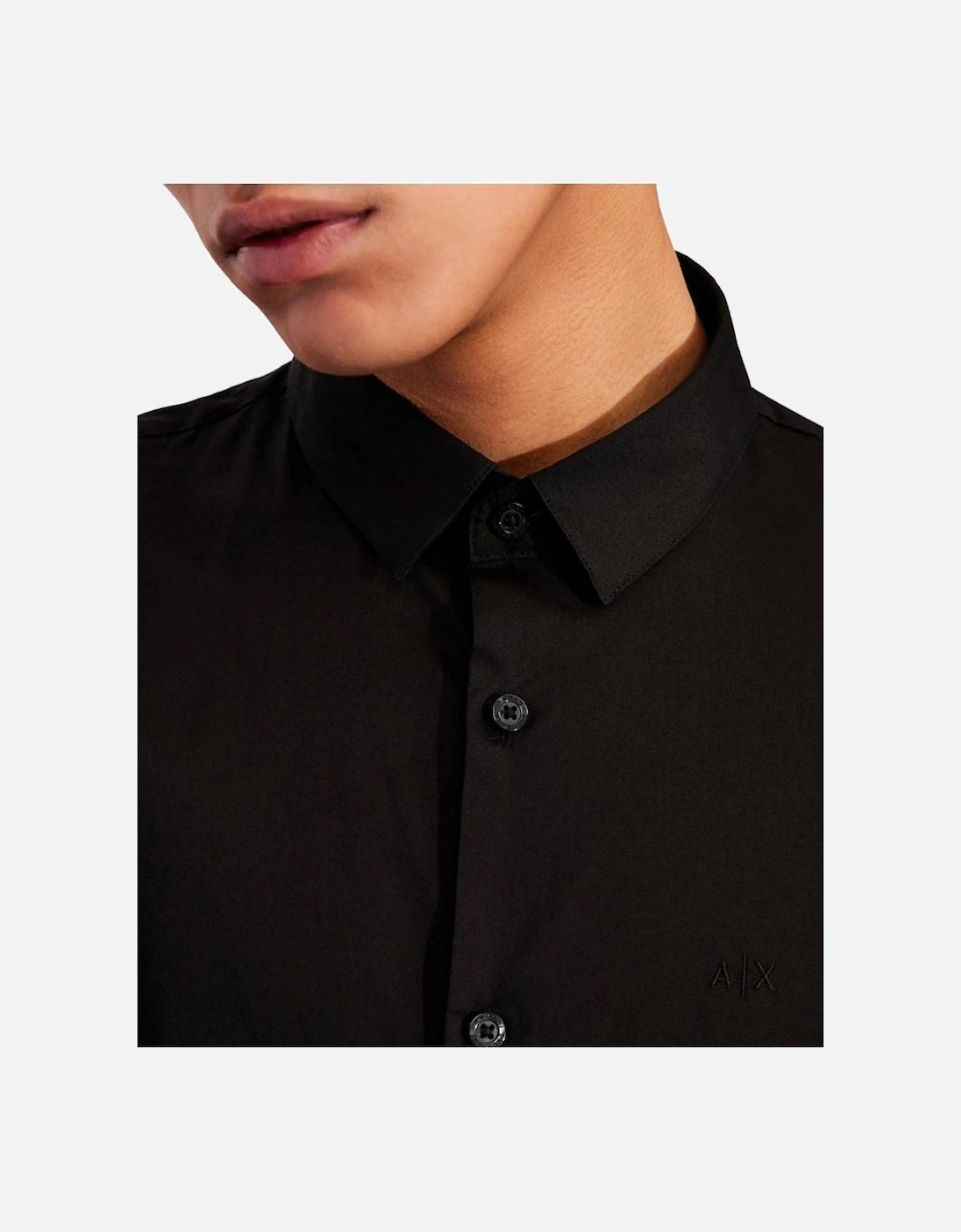 Stretch Poplin Shirt Black