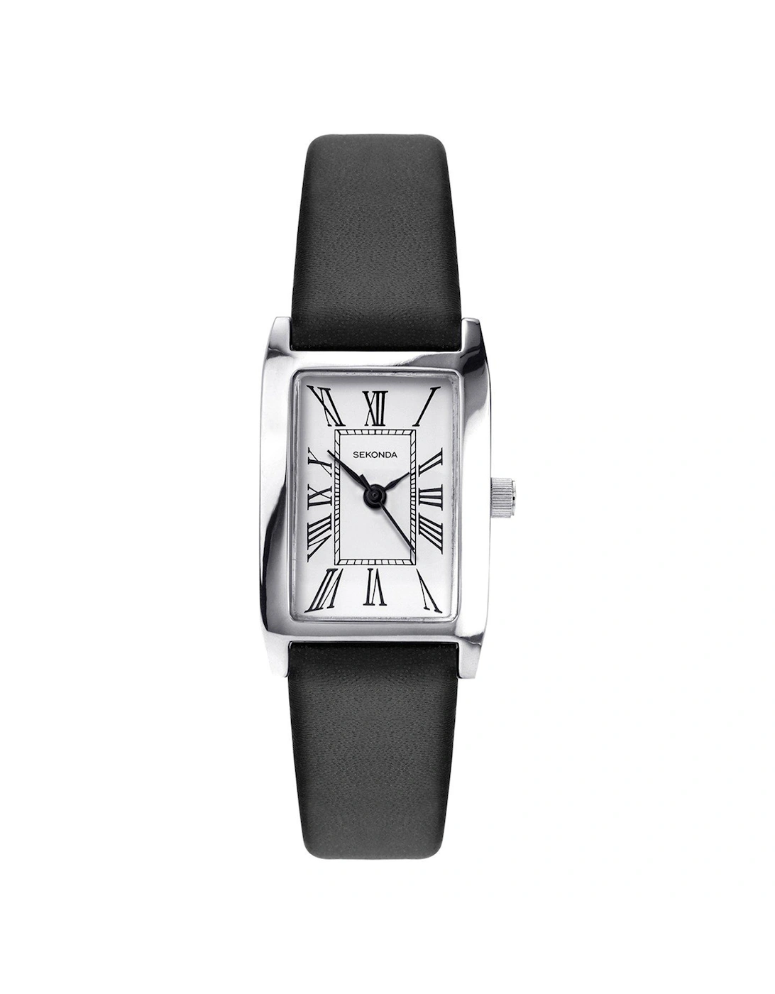 Ladies Black Leather Strap with White Dial Watch, 2 of 1