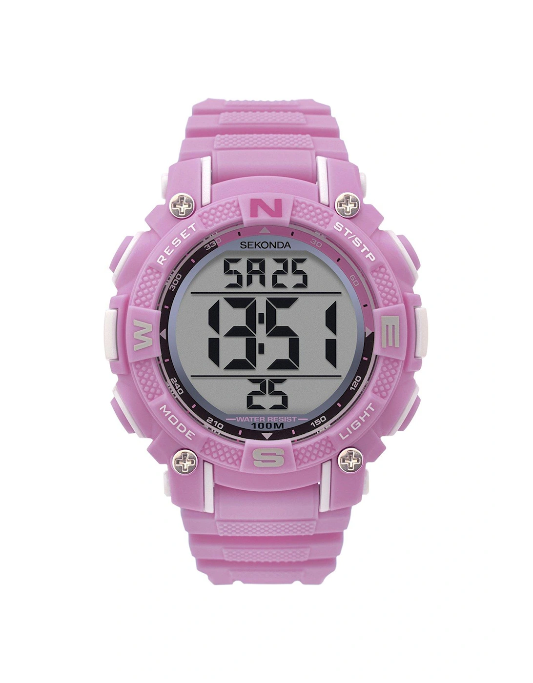 Ladies Digital Pink Plastic Strap with Pink Dial Watch, 3 of 2