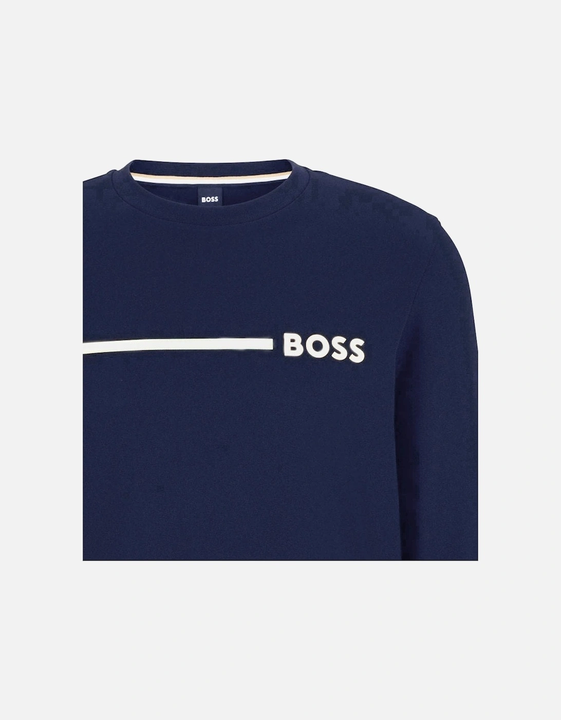 Men's Dark Blue Sweatshirt With Silver Logo.