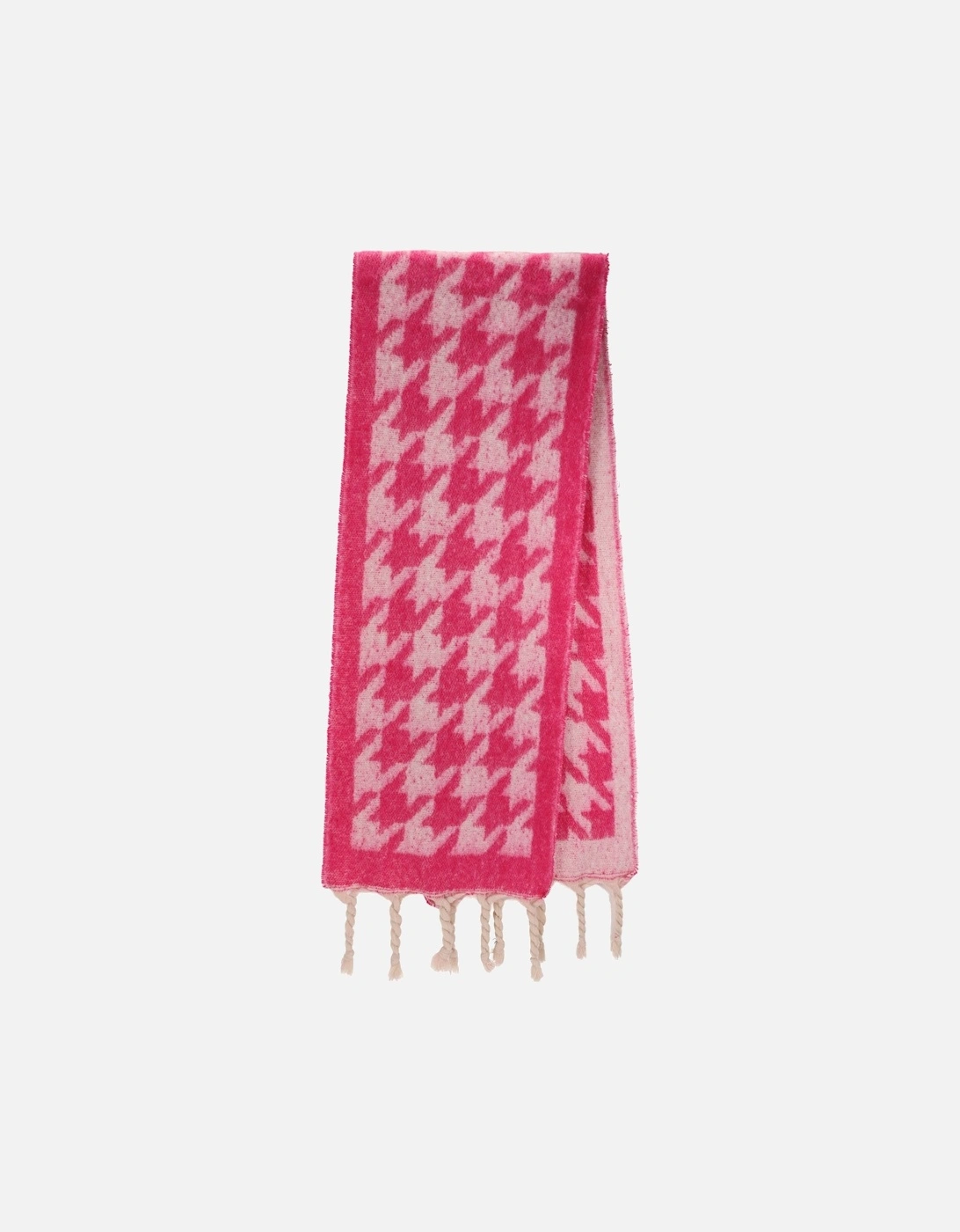 Cashmere Blend Houndstooth Check Scarf In Pink, 3 of 2