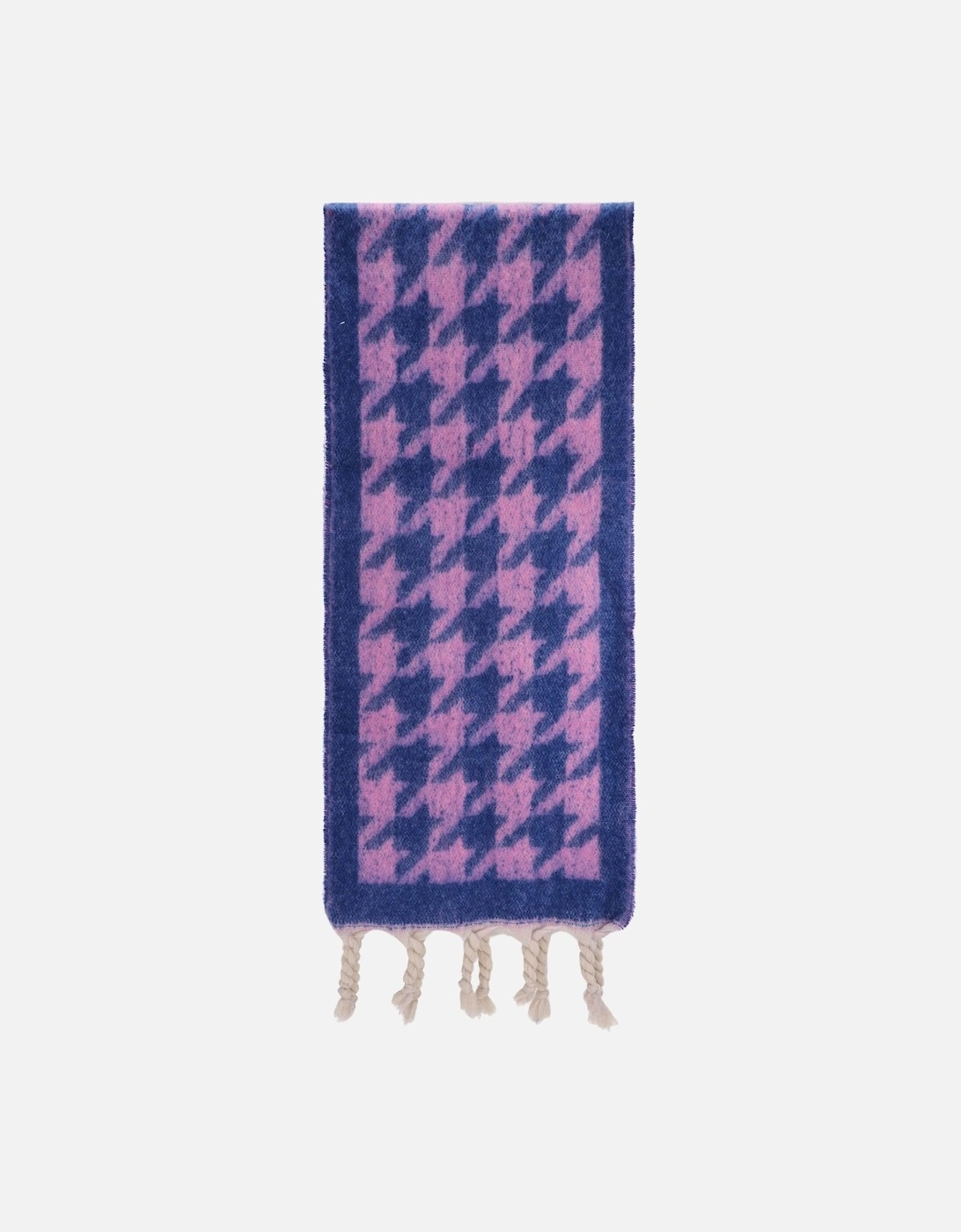 Cashmere Blend Houndstooth Check Scarf In Purple