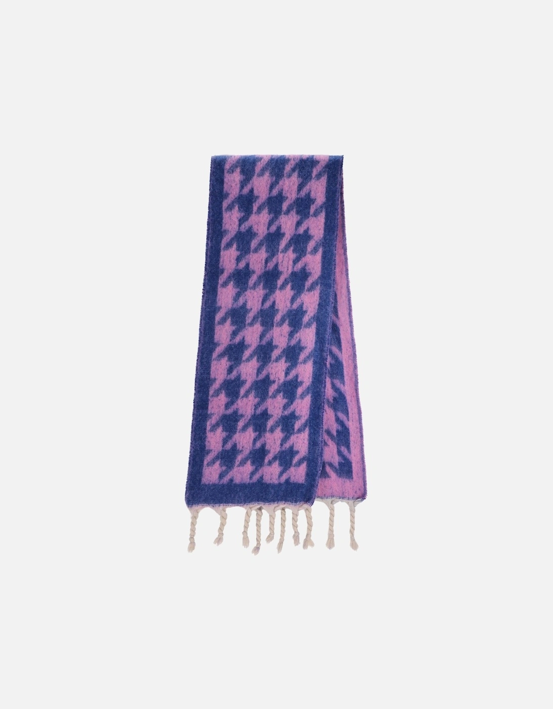Cashmere Blend Houndstooth Check Scarf In Purple, 3 of 2