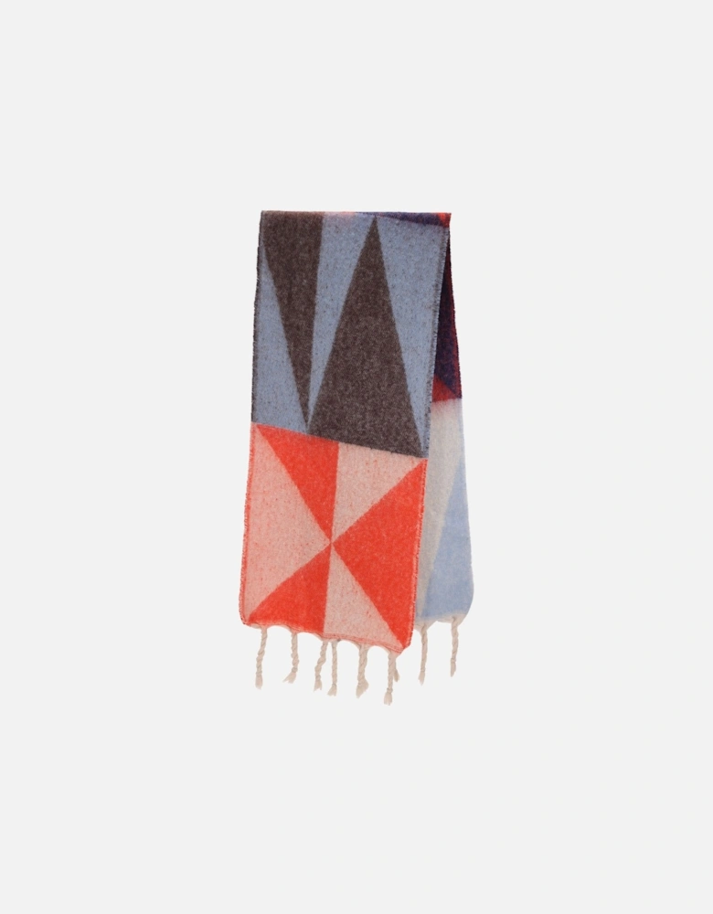 Cashmere Blend Geometric Wrap In Red