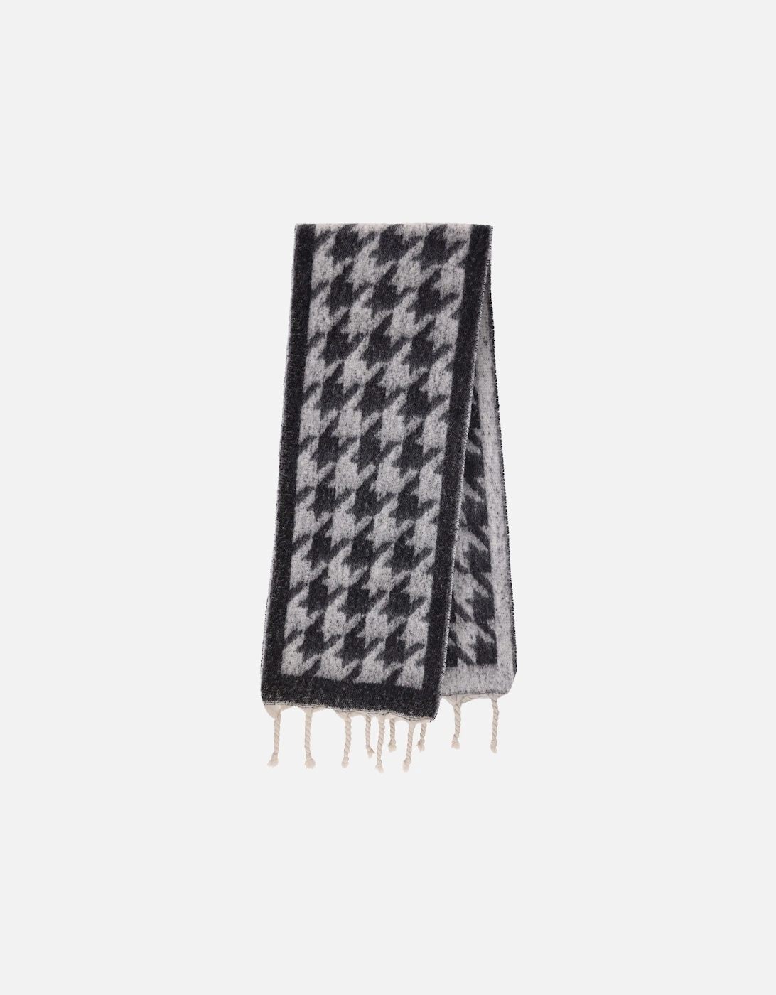 Cashmere Blend Houndstooth Check Scarf In Black, 3 of 2