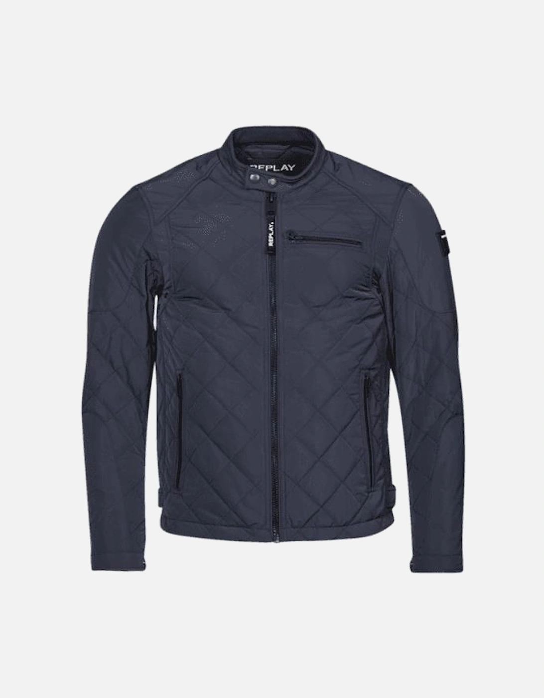 Nylon Quilted Slim Fit Navy Jacket, 4 of 3