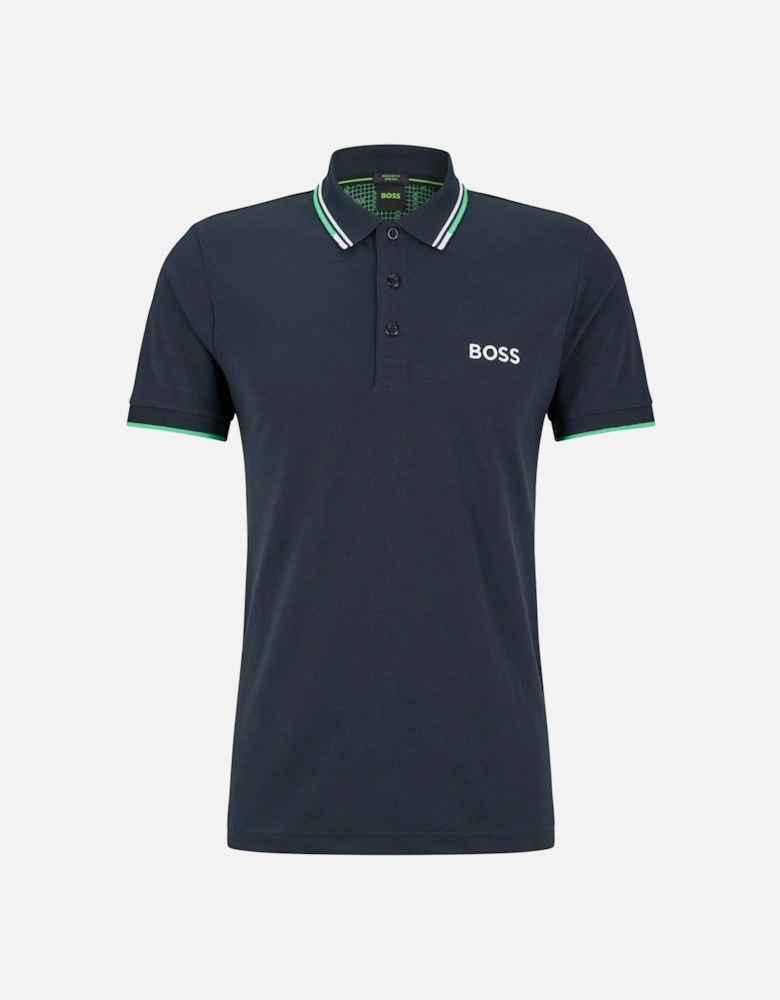 Cotton-blend Polo Shirt in Navy blue