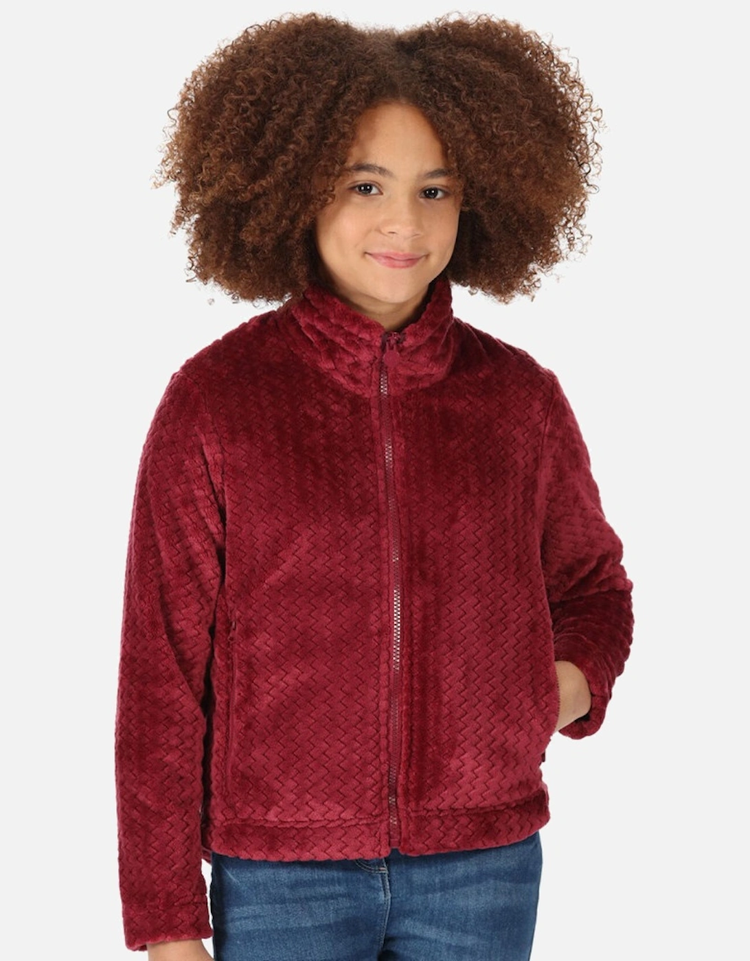 Girls Kallye Full Zip Fluffy Fleece Jacket, 5 of 4