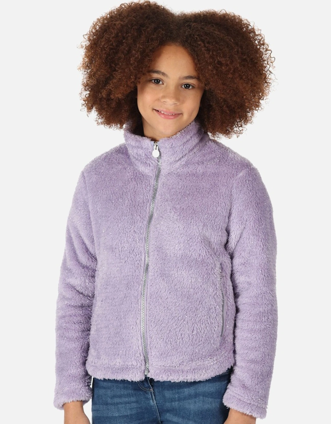 Girls Kallye Full Zip Fluffy Fleece Jacket, 5 of 4