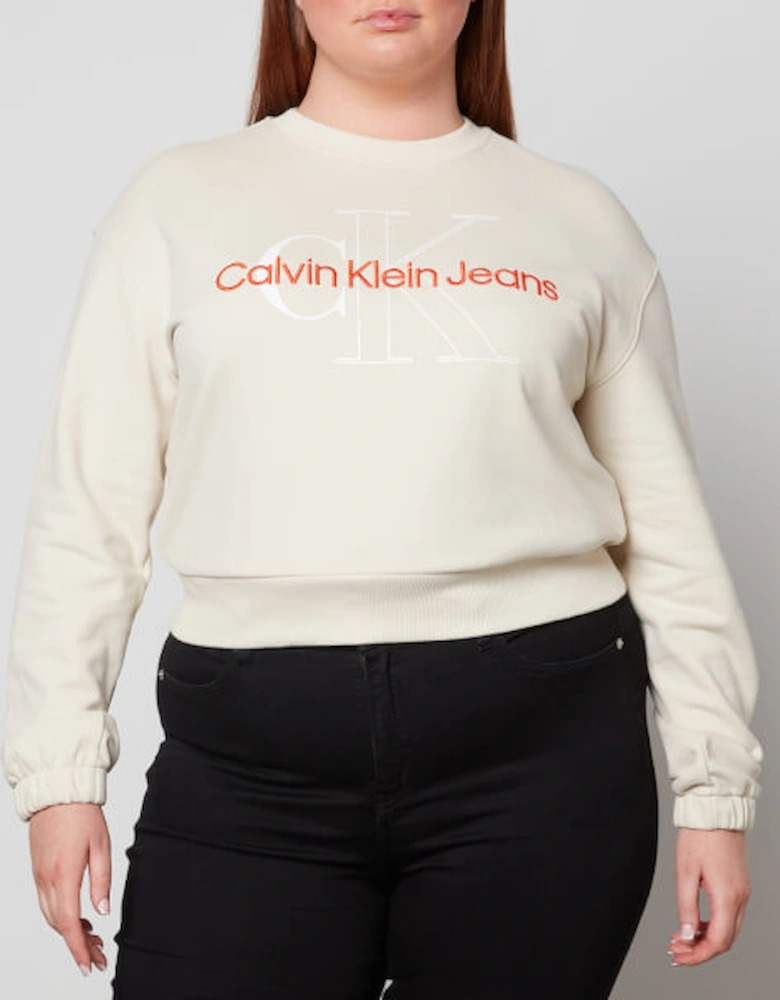 Jeans Plus Logo Embroidery Cotton-Jersey Sweatshirt