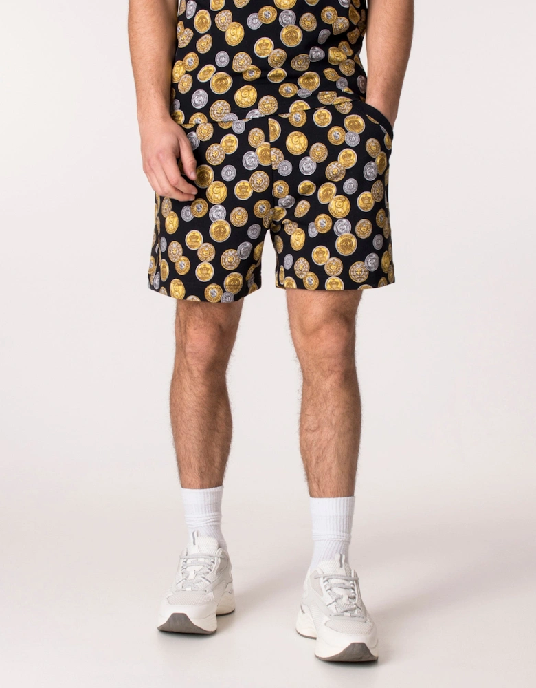 Printed Coin Sweat Shorts