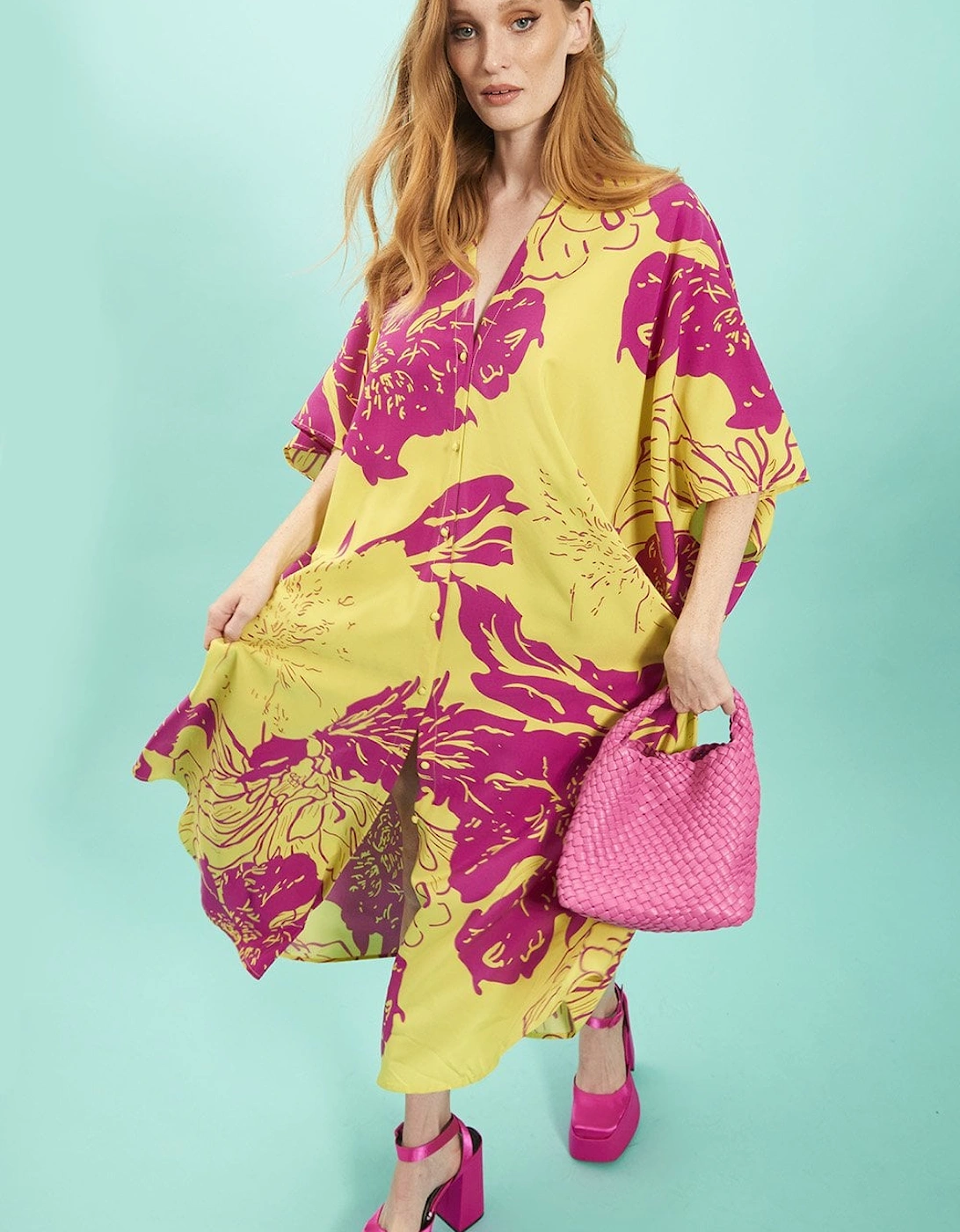 Rayon Blend Sienna Floral Maxi Kimono Dress