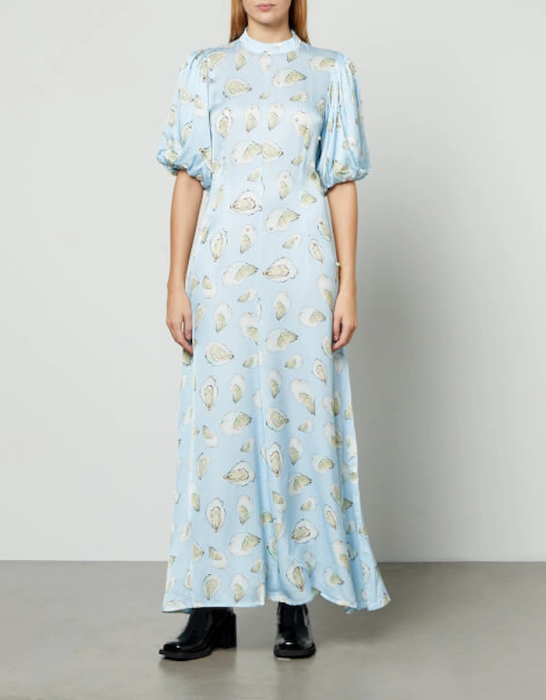 Orra Midi Faux Pearl-Embellished Satin Dress