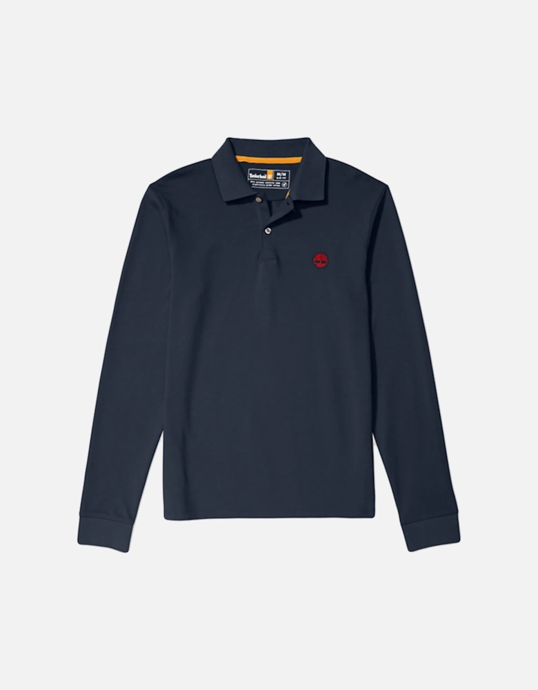 MILLERS RIVER PIQUE LONG SLEEVE POLO NAVY