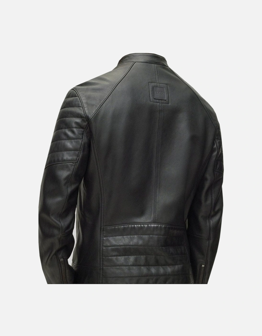 Men's Black Slim Fit Joset Leather Jacket.