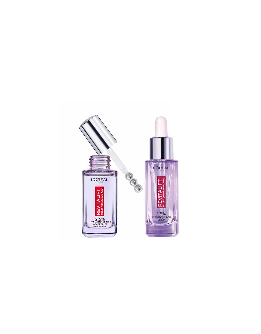 Paris Hydration Heroes Face and Eye Serum Duo with Hyaluronic Acid and Caffeine, 2 of 1