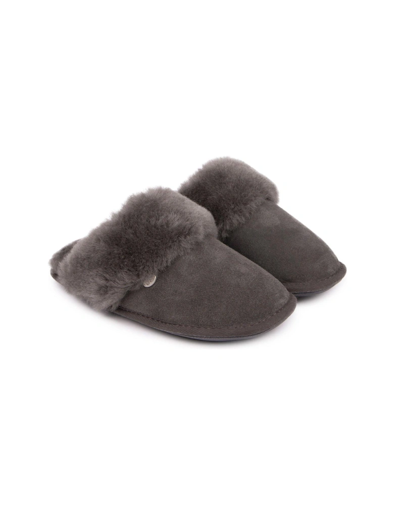 Ladies Duchess Sheepskin Slippers - Grey