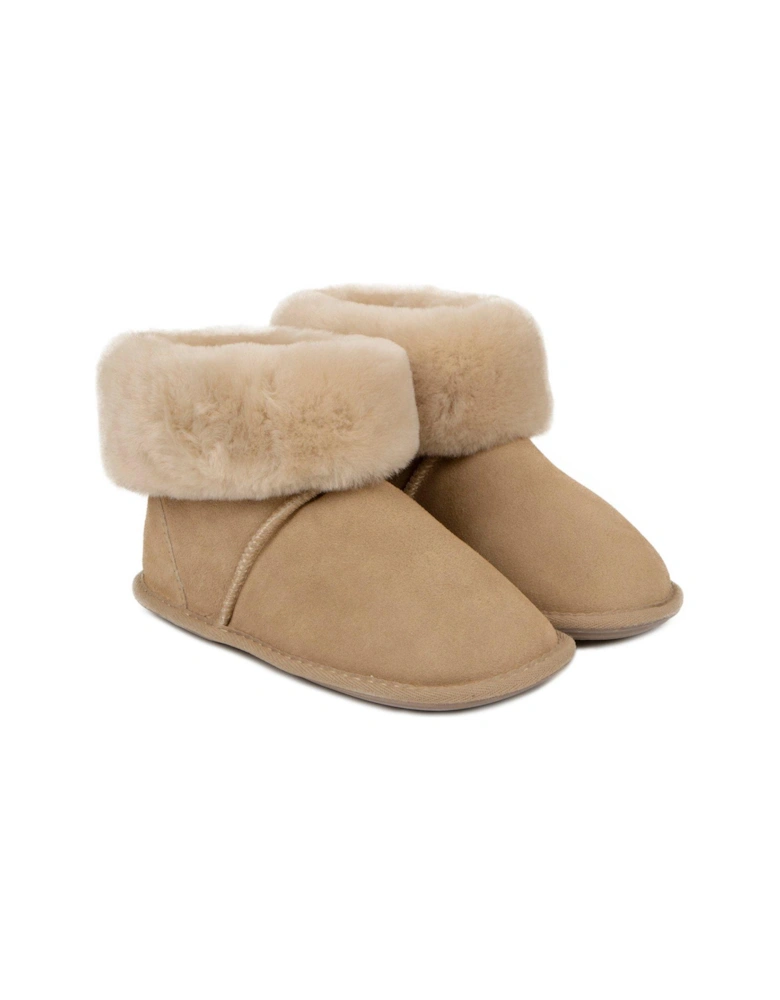 Ladies Albery Sheepskin Boot Slippers - Brown