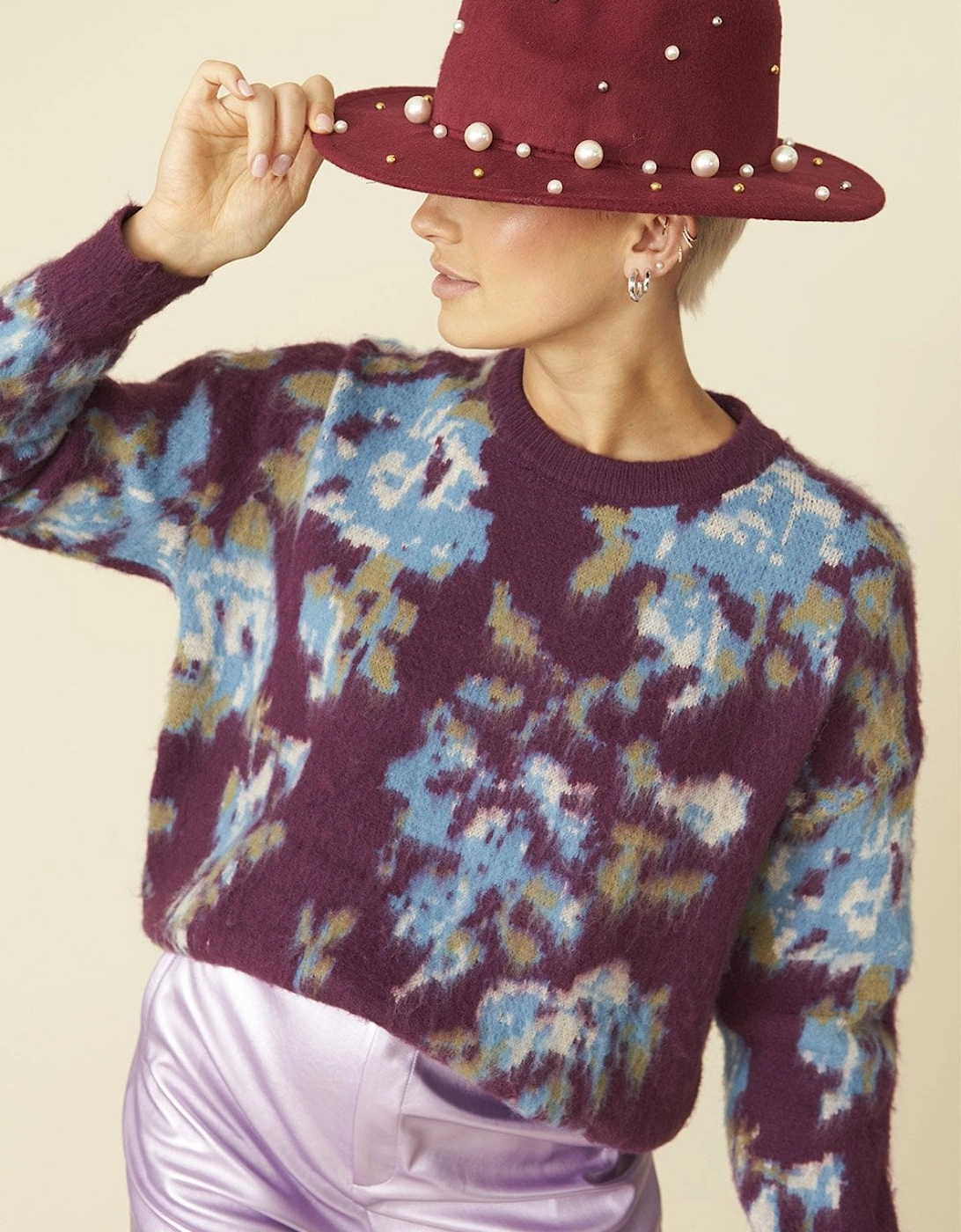 Purple Banana Peel Floral Jumper, 5 of 4