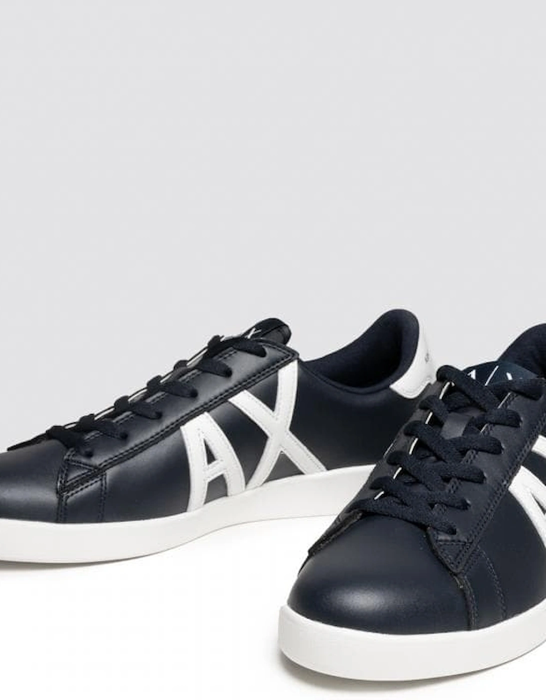 Mens AX Logo Perforated Leather Trainers