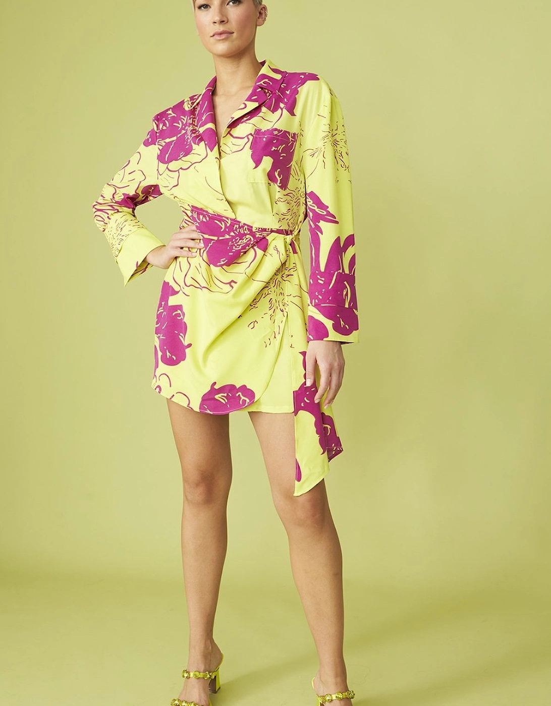 Rayon Blend Sienna Floral Mini Shirt Dress