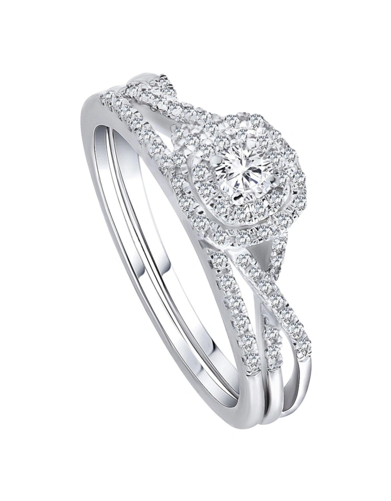 9ct White Gold 0.37ct Diamond Bridal Ring Set