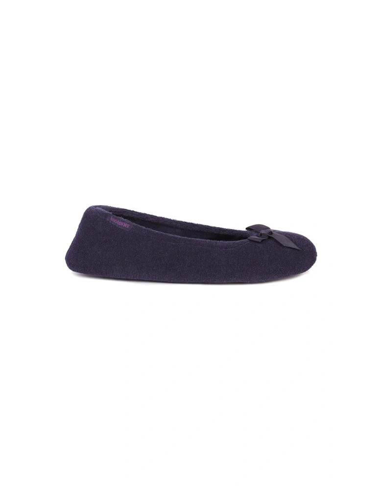 Isotoner Terry Ballerina Slipper - Navy