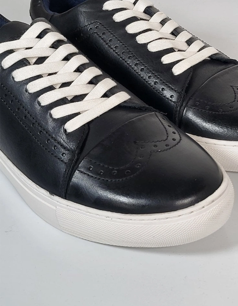 Boston Cupsole Leather Trainer Shoe Black