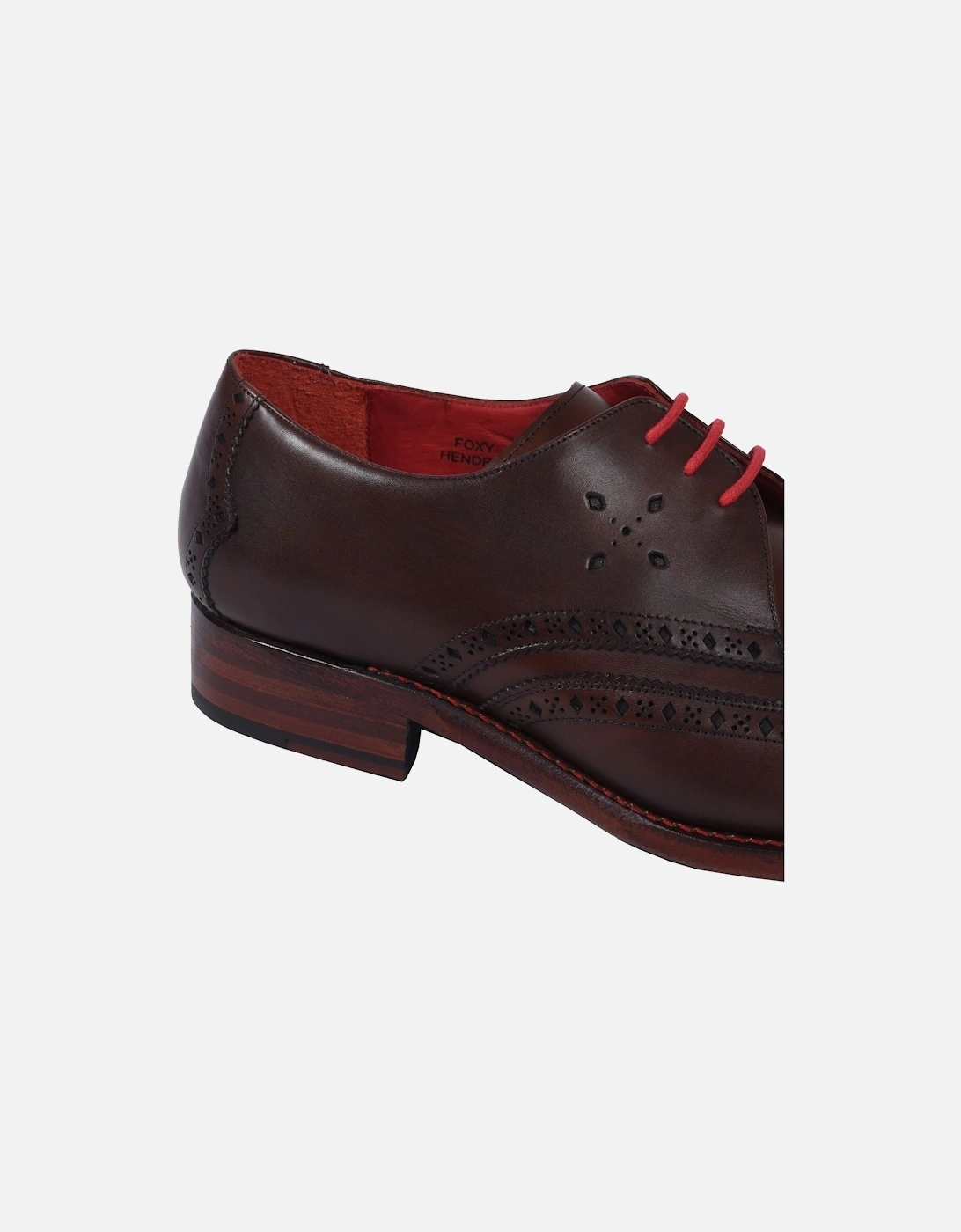 Foxy Hendrix Box Leather Wing Tip Brogue Dark Brown