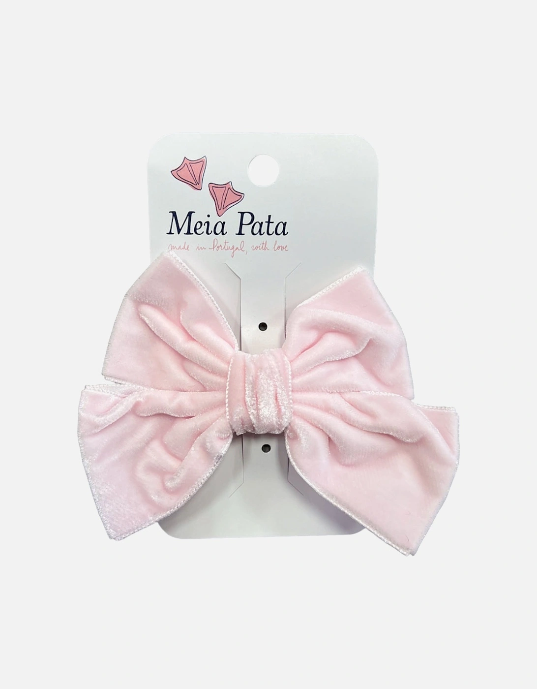 Pale Pink Velvet Bow Hair Clip